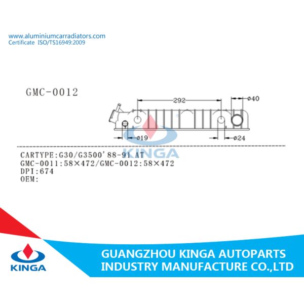 PA66 G30 / G3500 1988-1991 AT Plastic Radiator Tank Repair Kit 58×472mm