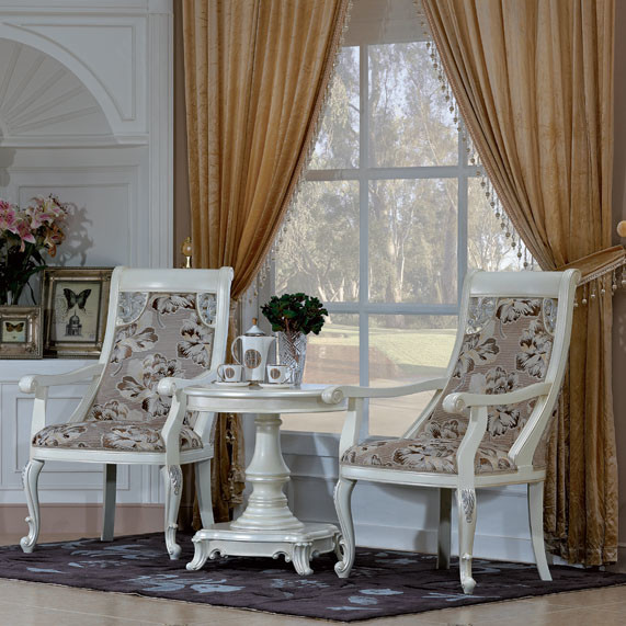 SGS Modern Classic Leisure Armchair New Classic Wood Carved Hotel Lobby Armchair