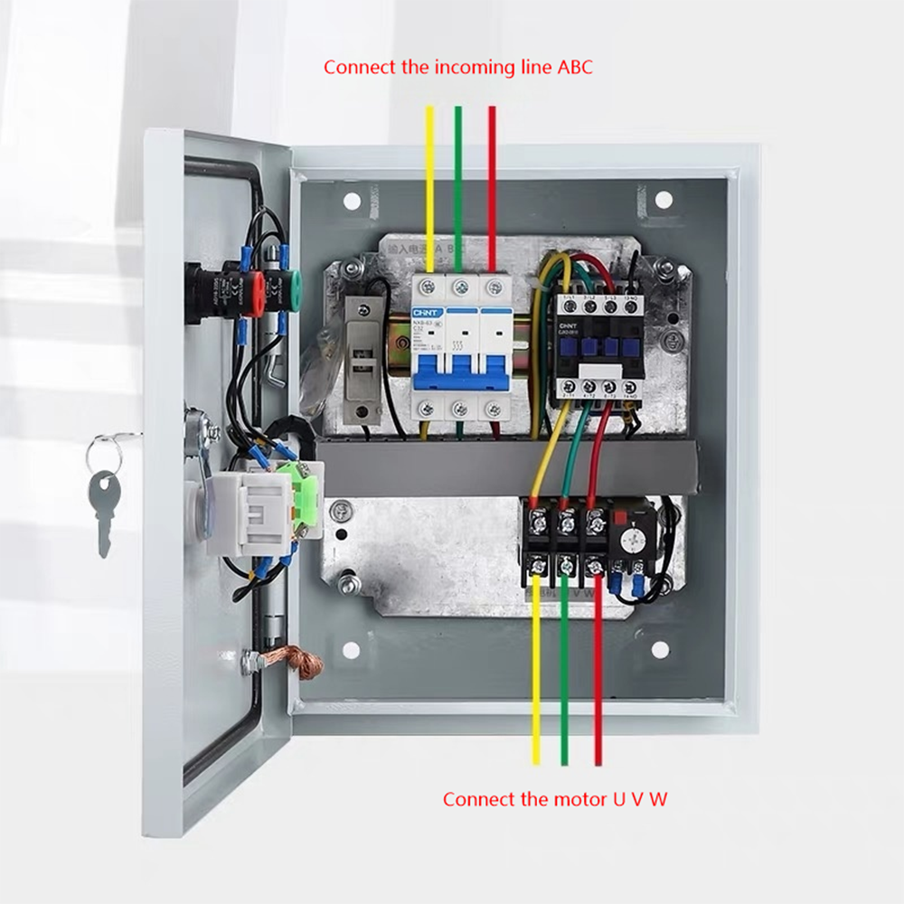Custom 380V Three-Phase Motor Control Box with IP55 Waterproof Wall-Mounted Distribution Panel