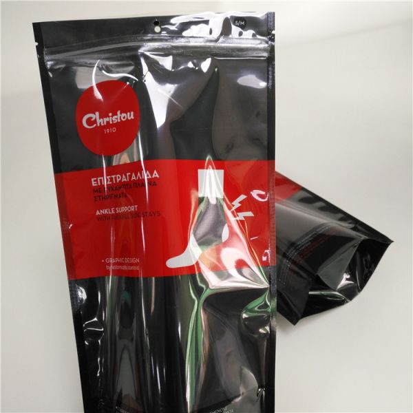 Напечатанное Зиплок нижнее белье окна полиэтиленовых пакетов ясно упаковывая черный пакет Дой для носков