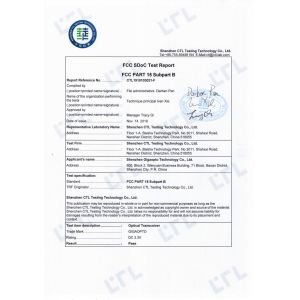 Shenzhen Gigaopto Technology Co., Ltd. Сертификации