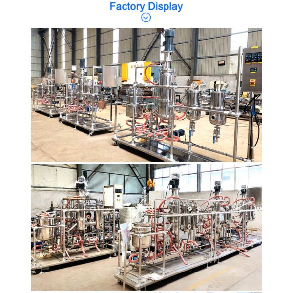 OEM Wiped Film Evaporator TOPTION Industrial Essential Oil Extraction Machine