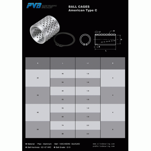 Aluminum Base Ball Cage Bearing ISO Retainer Ball Cages American Type C