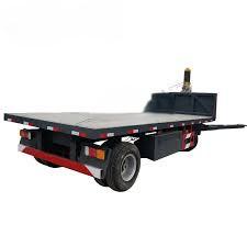 2-Axles Flat Platform Flatbed Drawbar Full Trailer With Ladder