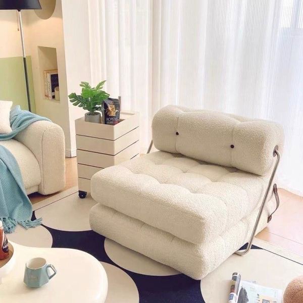 2025 New Single Modular Recliner Lazy Sofa Bed Foldable Floor Sofa Cloud Couch Compressed Tufted Upholstered