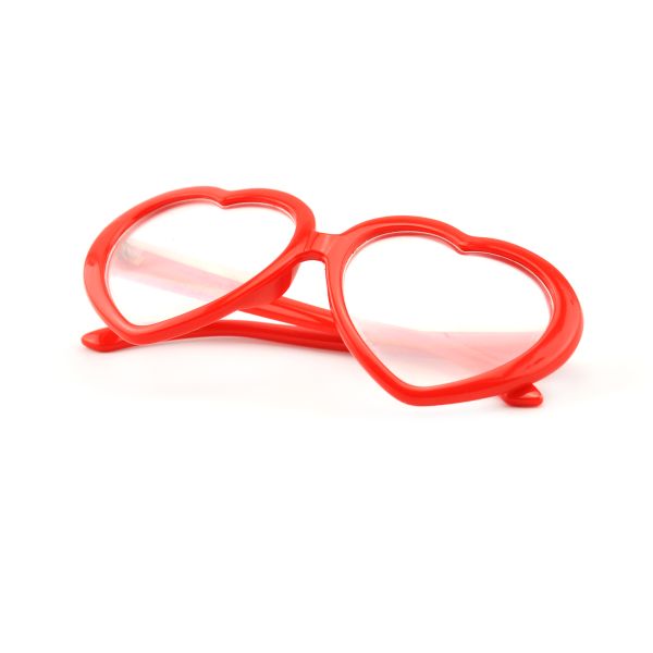 Heart Frame Clear Diffraction Glasses Red Heart Frame For Party Wedding Music Festival Use
