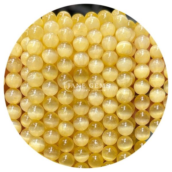 Selenite Beads Loose Stone Natural Selenite Bead Strand Natural Stone Beads For Jewelry Making