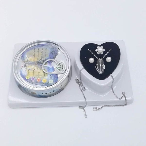 Custom Own Color Box for Love Pearl 3 PCS Sets included Chain Necklace with one Drop Pendant , Ring , Earrings