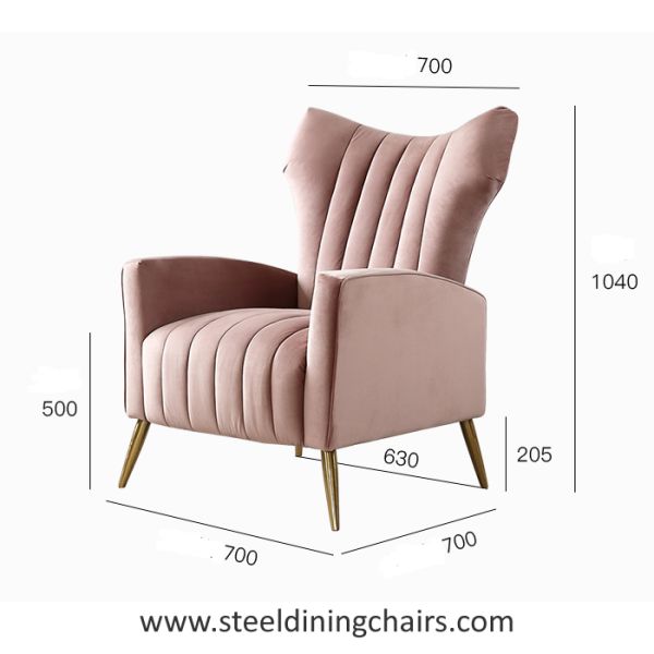 Italian Style  Hotel Villa 1040mm 700mm Leather Single Seater Couch