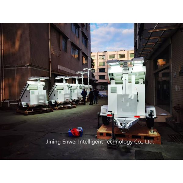 Solar Surveillance Light Trailer Solar Camera Light Tower with 3*460W Solar Panels for Construction Site
