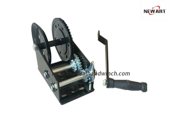 1136kg / 2500LBS 2 Gear Manual Hand Winch Hand Crank Gear Tool Fit Heavy Duty ATV Trailer Boat