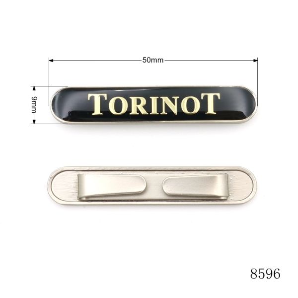 Black Logo Name Plates Engraved Epoxy Name Tag Hypoallergenic