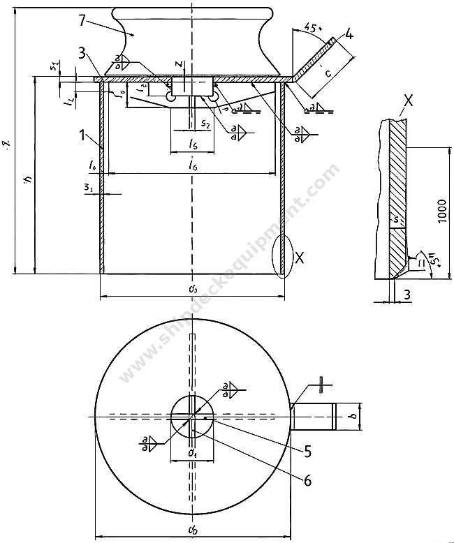 DIN 81907 Form A Casting Roller Pedestal Roller Fairleads Ship Mooring Equipment
