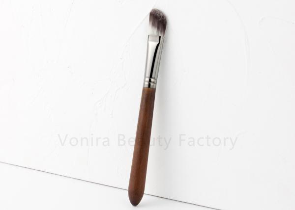 O cabelo sintético do vegetariano dobrou a escova lisa do pó da escova da fundação para o artista Makeup