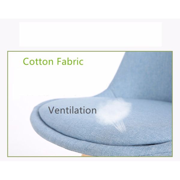 Cotton Fabric / PP Upholstered Dining Room Chairs With Solid Wood Legs