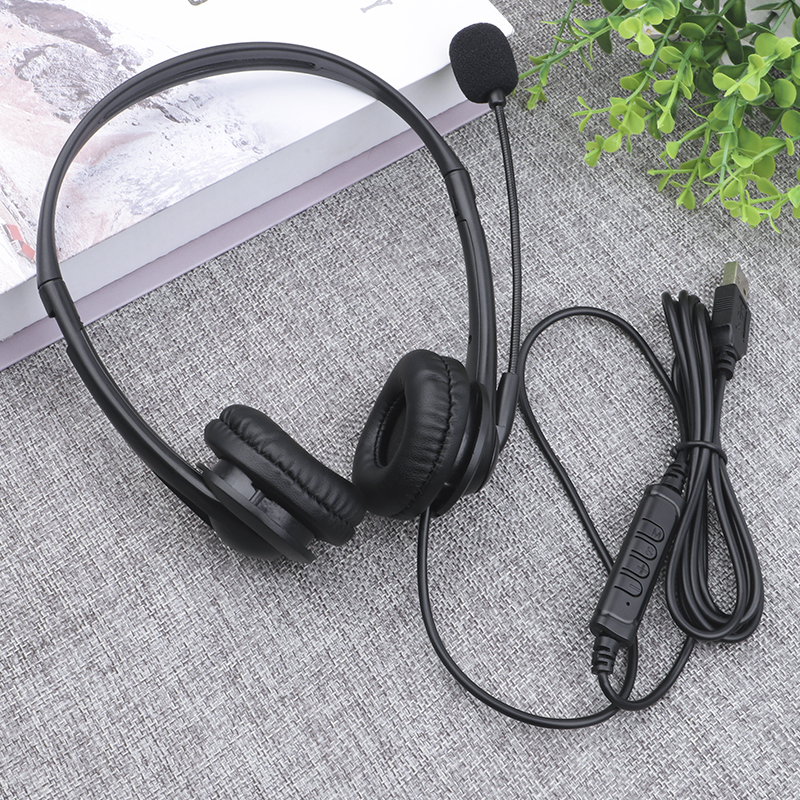 JTY-430 professional call center earphones with microphone, multiple plugs USB/Type-C/3.5mm wired earphones, comfortable to wear earphones, suitable for online learning and business conference calls