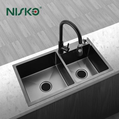 304 Stainless Steel Kitchen Double Bowl Sinks Handmade Customized