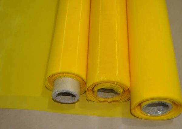 White / Yellow Polyester Monofilament Screen Fabric Mesh For Textile Plain Weave Type