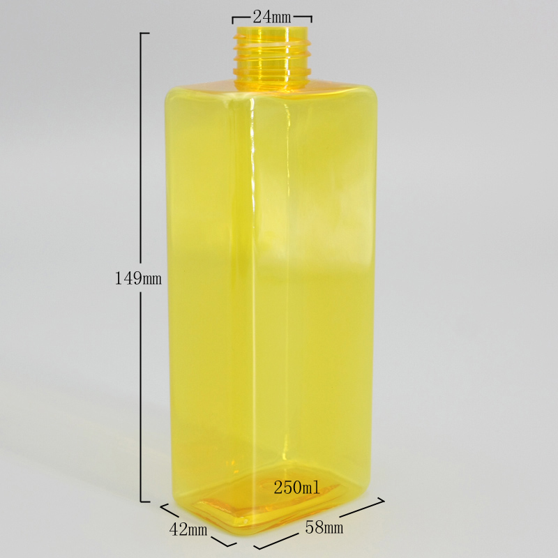 Бутылки шампуня 250ml ЛЮБИМЦА 24mm Cuboid пустые пластиковые