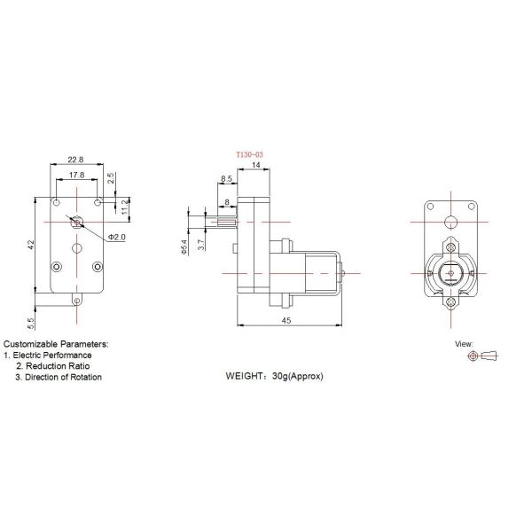 Lightweight Plastic Gear Motor Different Reduction Ratio T130 DC Motor  For Kids DIY Toys