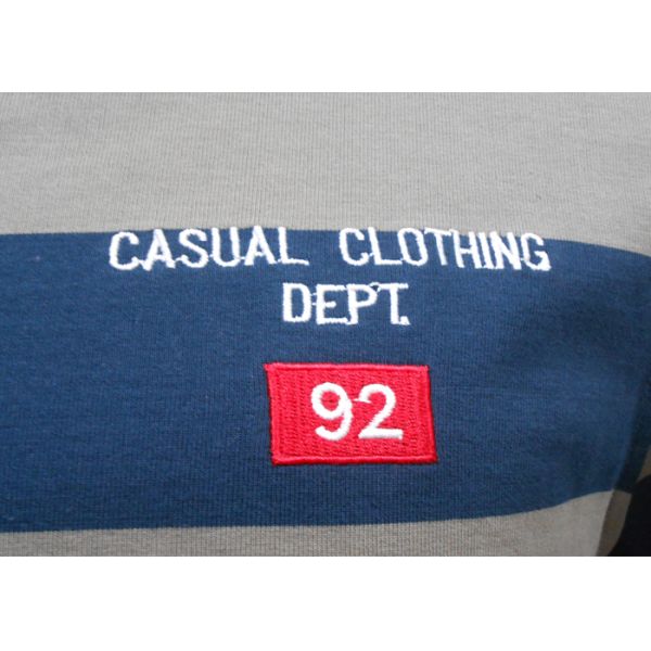 Colorful Mens Long Sleeve Striped Polo Shirts , 2 Piece Collar Mens Knitted Polo Tops