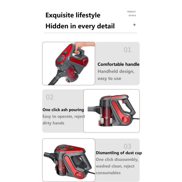 600W 18kpa Wired Stick Corded Portable Electric Household Handheld Vacuum Cleaners for Cleaning