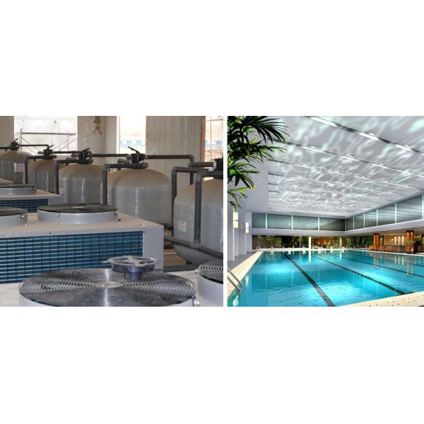 White / Grey Color Swimming Pool Heat Pump , Small Air Source Heat Pump