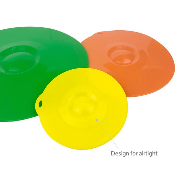 Food Standard Decorative Reusable Microwave Oven Safe Silicone Rubber Pot Cover Mug Bowl Suction Spill Stopper Lid with handle