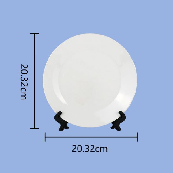 8'' 10'' Ceramic White Sublimation Plates Home Plate Sublimation Blank