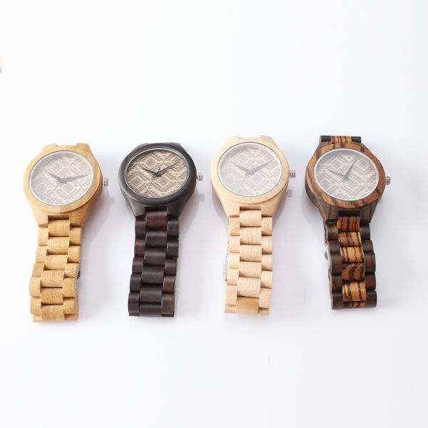 100% Bamboo Japan Movt Quartz Watch Stainless Steel Back 12 Month Guarantee