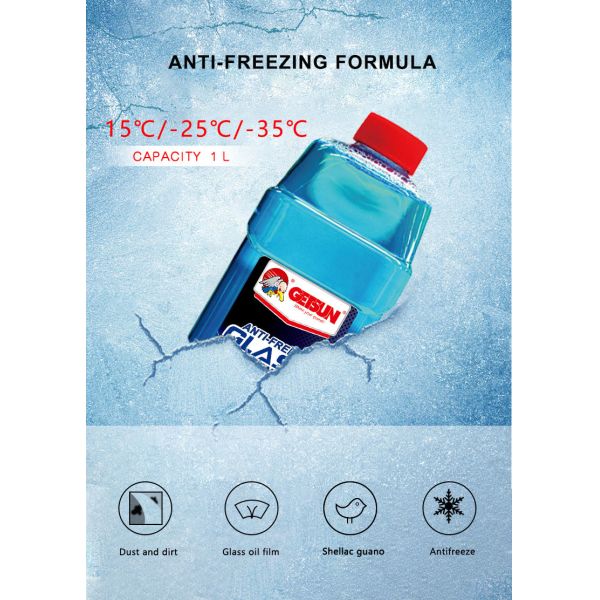 Anti Freeze Car Glass Cleaner Fluid For Windshield Crystal Clear 500ml