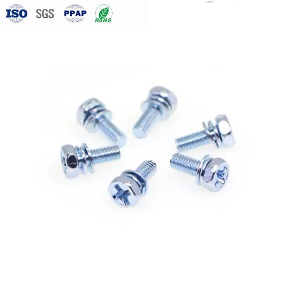 Tornillo combinado M4 de acero al carbono con zinc azul M2-M8 4-200mm