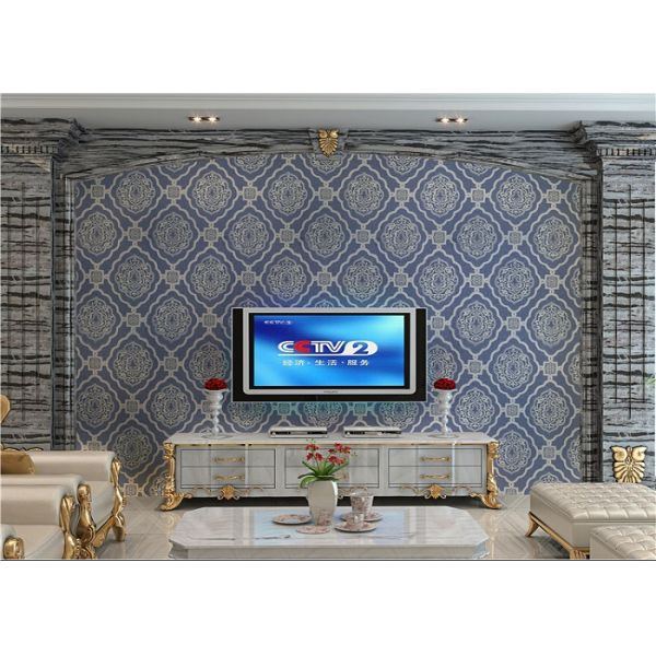 Wallcoverings europeos florales grabados en relieve ambientales de la sala de estar del papel pintado del estilo