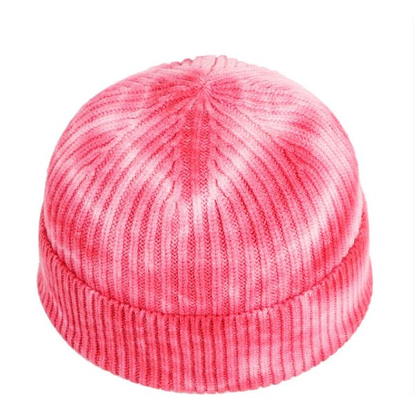 Women'S Tie Dye 100 Acrylic Beanies And Caps Cuffed Warm Winter Knit Watch Hat Skull Cap