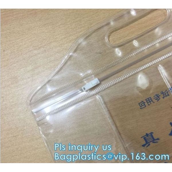 eco-friendly, Slider Hook Hanging Zipper Bag, Slider Zipper PVC Pencil Bags, wig hair packaging bag