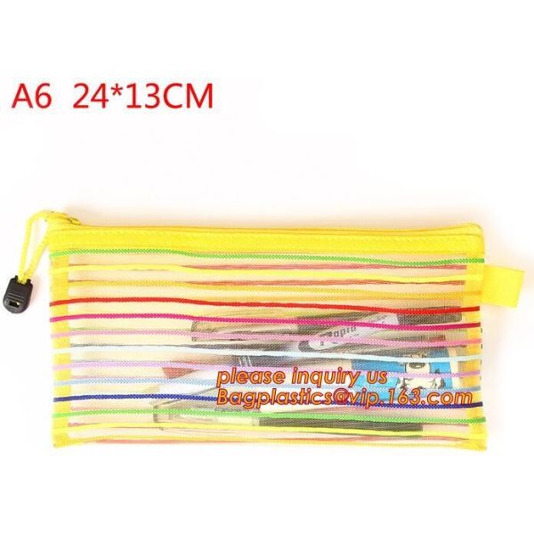 have fashion sense bag,classic cosmetic bag,space utilization,Pvc Document Clear Plastic Snap Button File Bag bagease