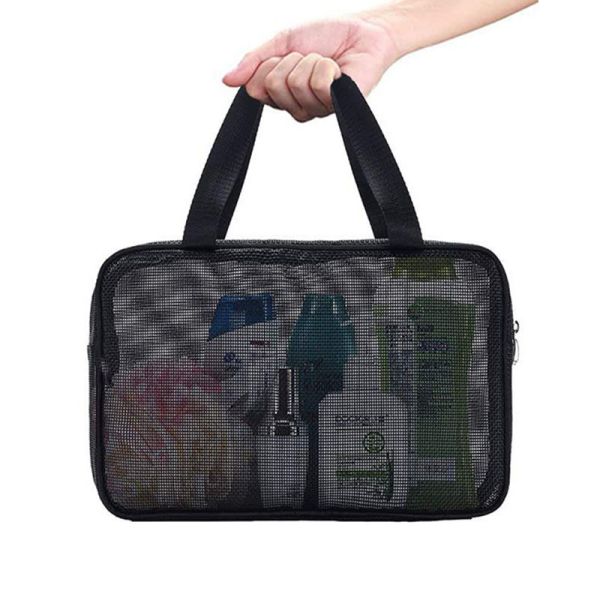 Large Capacity Breathable Mesh Bathroom Bag Portable Transparent for Washing