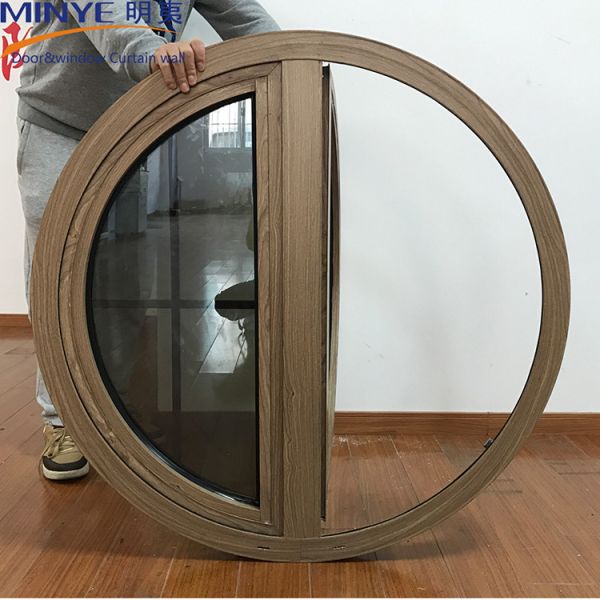 German Hardware Thermal Break Aluminum Alloy Profile Round Casement Window for Living Room