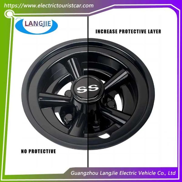 8-Inch Golf Cart Yamaha Black Circular Wheel Hub Cover Parts