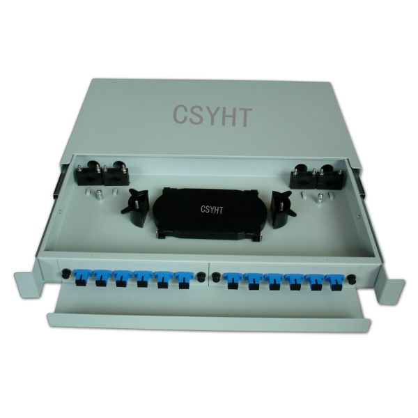 12 Cores Metal Slidable FTTH Fiber Optic Terminal Box Patch Panel Cold Roll Steel