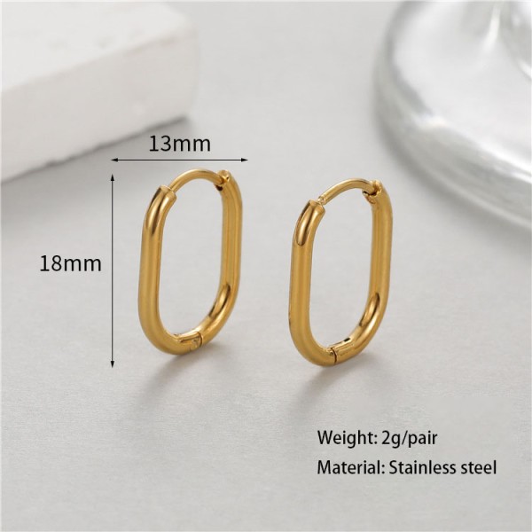 Stainless Steel 18K PVD Plated Hoop Earrings Simple Versatile Suitable for Both Men and Women Hip Hop Style