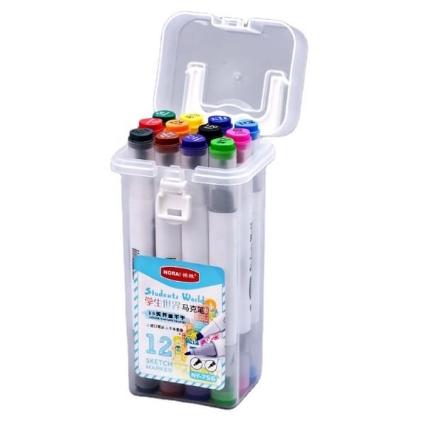 12colors Double Head Water-based Ink Washable Color Pen Art Markers Marker Pens With Colored Number