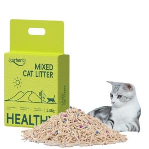 Cheap Easy To Scoop Low Tracking Mixed Tofu Bentonite Cat Litter For Multiple