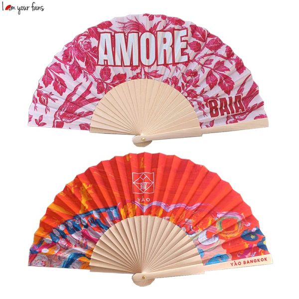 Personalised Hand Fans 23Cm Spanish Wooden Fan for Wedding Decorations and Business Gifts
