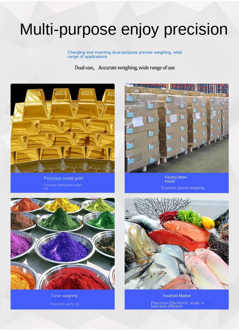 Escala de la plataforma de suministro de energía AC/DC 300 kg Capacidad Material ABS 150 kg 500 kg Balanza electrónica digital para pesaje