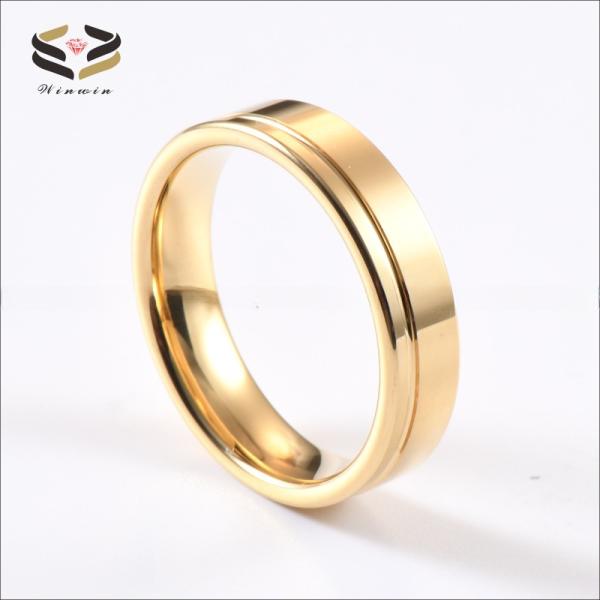 Anneaux de mariage ou des anneaux 6mm Mode Offest Groove 18K Gold Carbide Tungstène Anneau pour les hommes Les femmes Service de fabrication d'échantillons