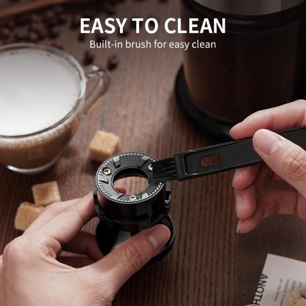 12 Cup Electric Blade Burr Coffee Grinder 16 Grinding Settings Safty Lock Burr Flat Silver