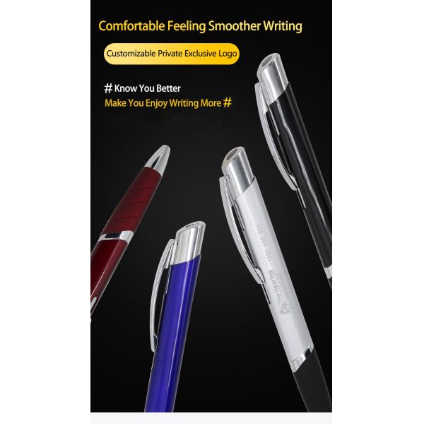 Business Style Triangular Barrel Ballpoint Pen Muti-color Metal Press Ball Pen