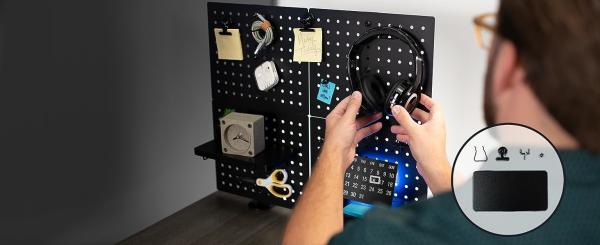 Flexible Metal Pegboard Desk Accessories for Office Gaming Home Magnetic Privacy Panel