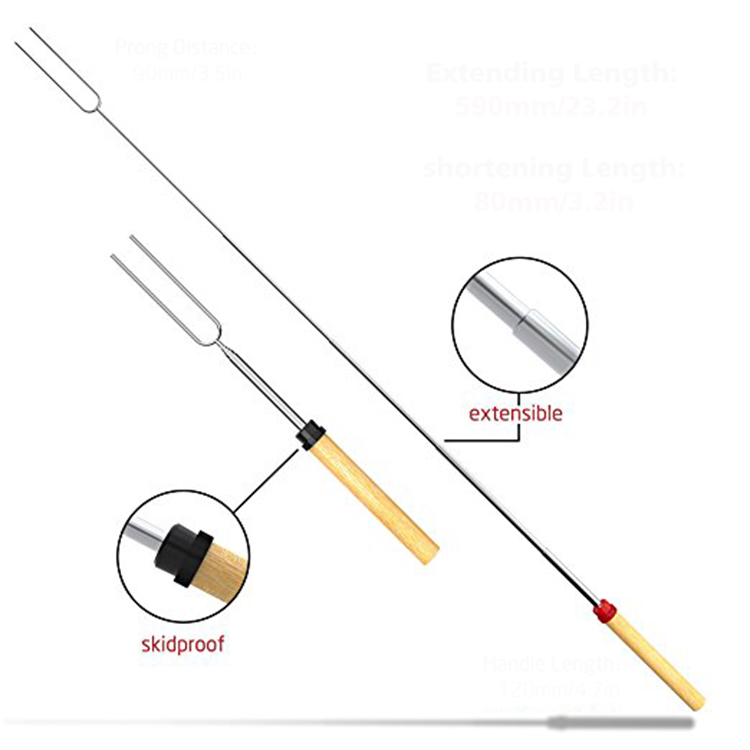 8 цветов выдвигая протыкальники нержавеющей стали ручек зефира с деревянными ручками